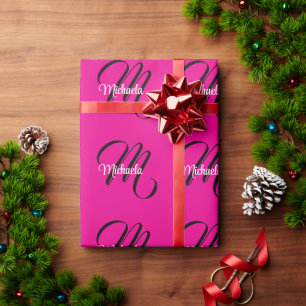 Papel De Regalo Monograma inicial de nombre moderno minimalista ro