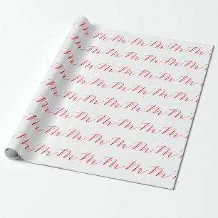 Papel De Regalo Monograma inicial rojo blanco Minimalista