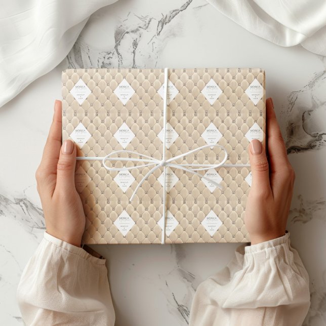 Papel De Regalo Monograma lujoso dorado tufado (Subido por el creador)
