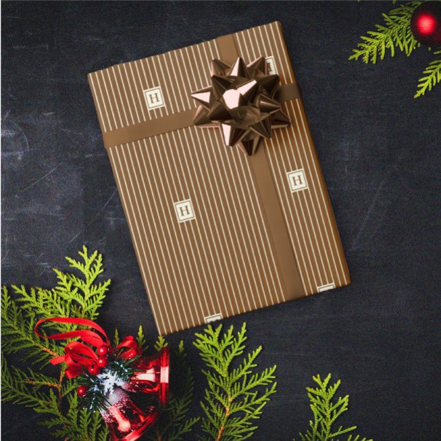 Papel De Regalo Monograma moderno elegante (Modern Elegant Monogram Wrapping Paper)