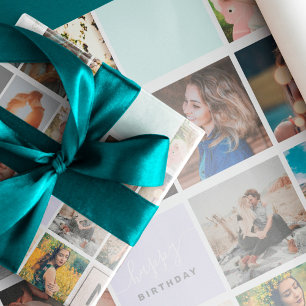 Papel De Regalo Monograma moderno para tu familia 16 fotocollage