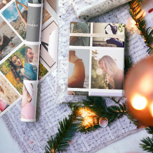Papel De Regalo Monograma moderno para tu familia 16 fotocollage
