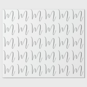 Papel De Regalo Monograma Moderno Simple Minimalista Plano
