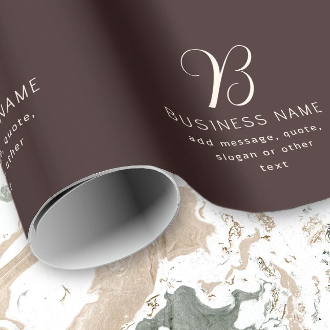 Papel De Regalo Monograma moderno y elegante de nombres de negocio (Subido por el creador)