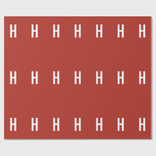 Papel De Regalo Monograma Nombre Propio Inicial Minimalista Ladril