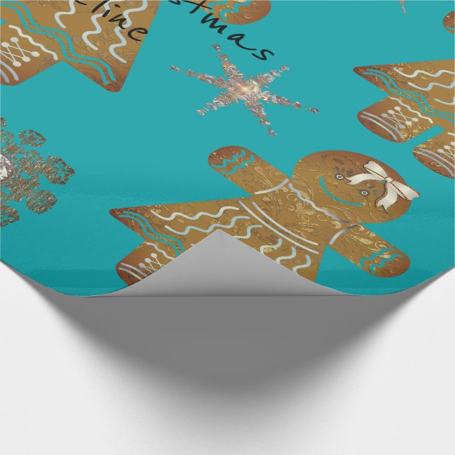 Papel De Regalo Monograma o mensaje de la niña Gingerbread Girly (Esquina)