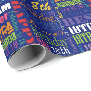 Papel De Regalo Monograma personalizado de fiesta de cumpleaños n