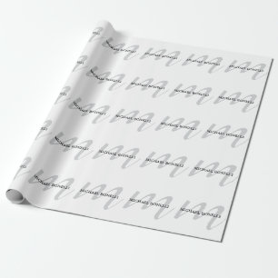 Papel De Regalo Monograma profesional de caligrafía clásica