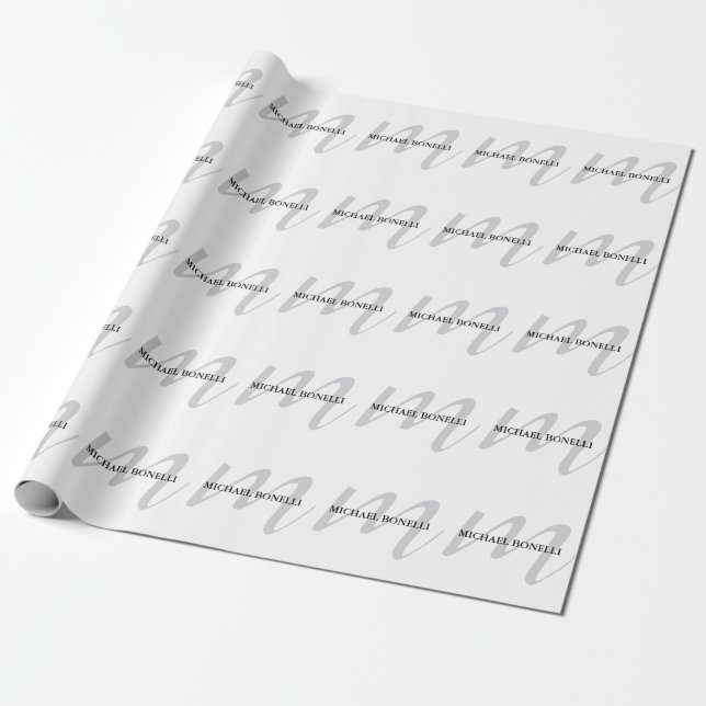 Papel De Regalo Monograma profesional de caligrafía clásica (Desenrollado)