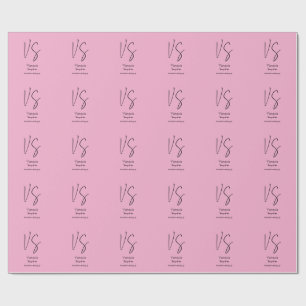 Papel De Regalo Monograma Profesional Elegante Rosa Claro