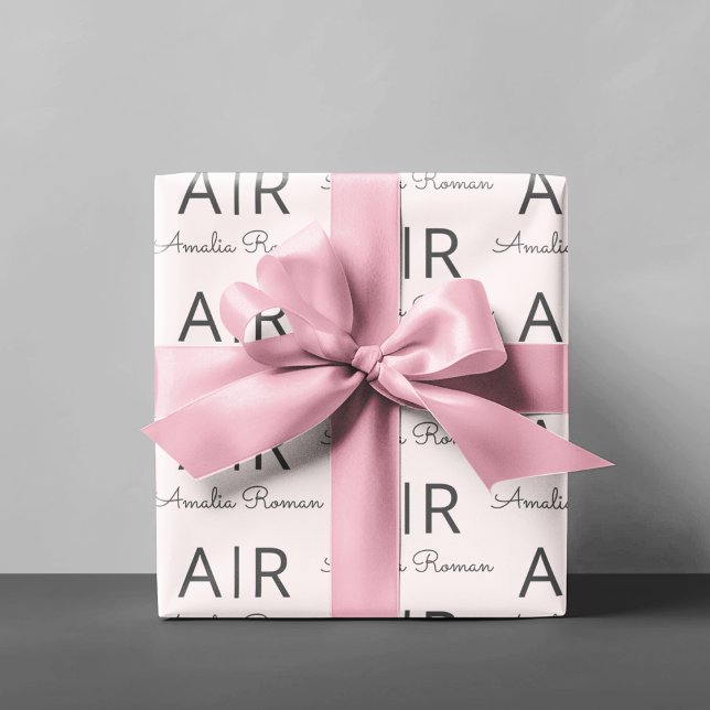 Papel De Regalo Monograma rosa personalizado (Subido por el creador)