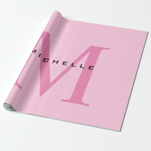 Papel De Regalo Monograma Rosa Tu Nombre Regalo Especial Queridos