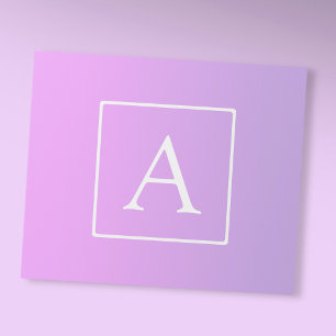 Papel De Regalo Monograma Simple Ómbre Sutil Rosa/Púrpura