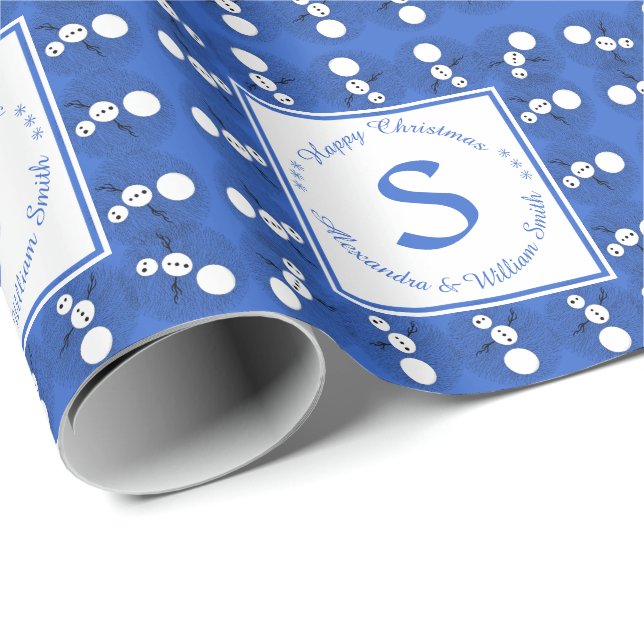 Papel De Regalo Monograma tonto del navidad de la diversión del (Esquina del rollo)