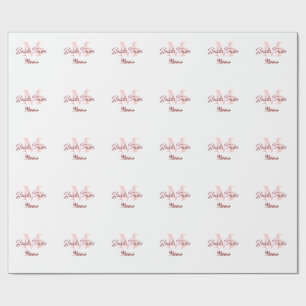 Papel De Regalo monograma tribu novia rojo ducha nupcial simple mi