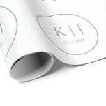 Papel De Regalo Monogramas Dusty Blue Elegant Boda Minimalista<br><div class="desc">Impreso con iniciales de monograma para parejas en color azul polvoriento personalizado,  genial para bodas,  compromisos,  anversay etc (que se puede editar,  cambiar y personalizar) en un diseño sencillo y elegante!</div>