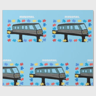 Papel De Regalo Monorail train car coaster autism puzzle 