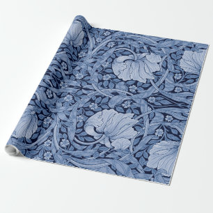 Papel De Regalo Monotona azul impernel. William Morris