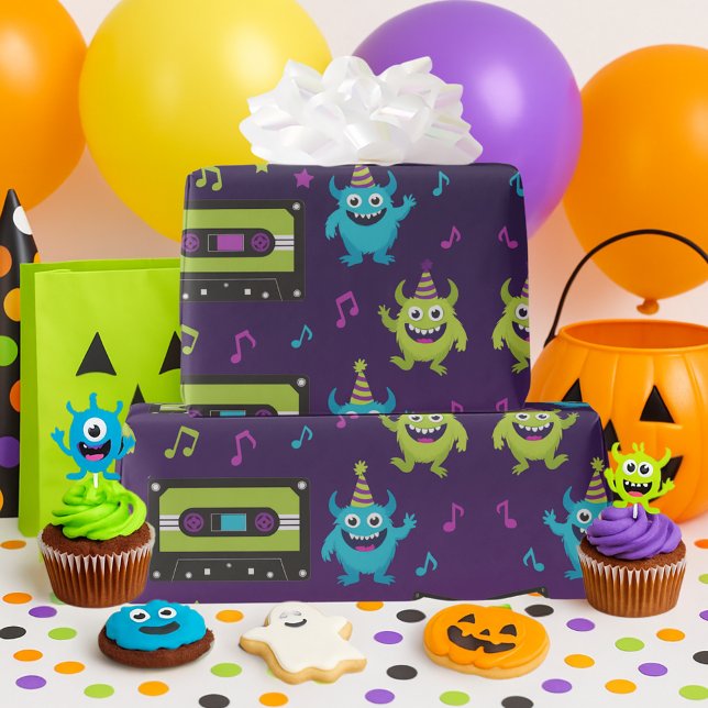 Papel De Regalo Monster Dance Fiesta Cumpleaños (Subido por el creador)