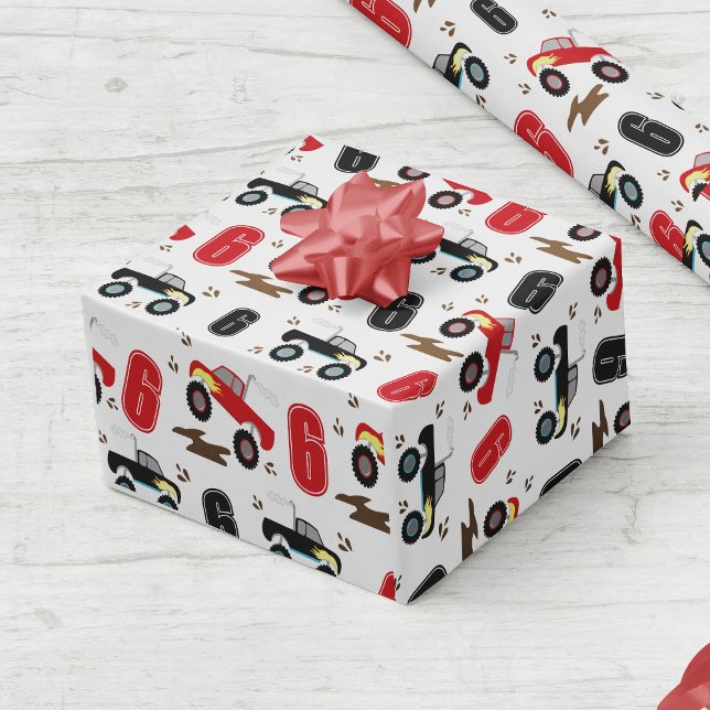 Papel De Regalo Monster Truck Personalizado de cumpleaños Edad (Subido por el creador)