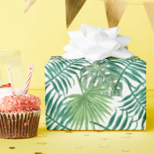 Papel De Regalo Monstera Tropical y Hojas de Palma