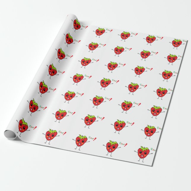 Papel De Regalo Monstruo de la fresa (Desenrollado)