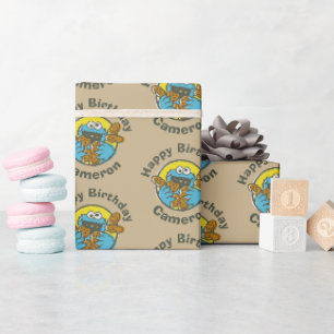 Papel De Regalo Monstruo de las Galletas Retro