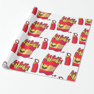 Papel De Regalo monstruo divertido de las papas fritas de hallowee