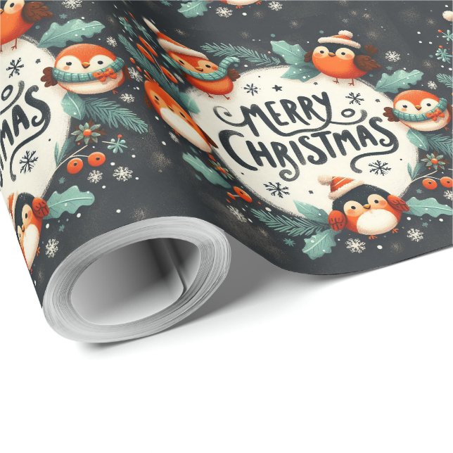 Papel De Regalo Monstruo monstruo de Navidades esponjosos (Esquina del rollo)