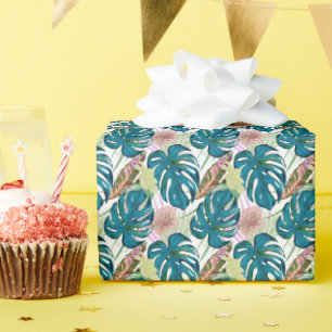 Papel De Regalo Monstruo turquesa oscuro, melocotón delicado y ama