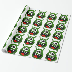 Papel De Regalo Monstruo verde - Arte de píxeles