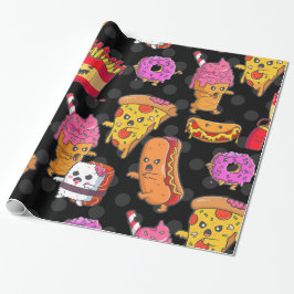 Papel De Regalo monstruos de comida rápida de halloween divertidos