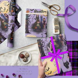 Papel De Regalo Monstruos de la atormentada casa de Halloween