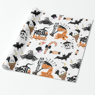Papel De Regalo Monstruos de la fiesta de Halloween