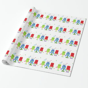 Papel De Regalo Monstruos Pequeños Tontos
