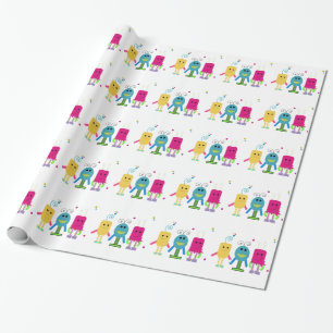 Papel De Regalo Monstruos Pequeños Tontos