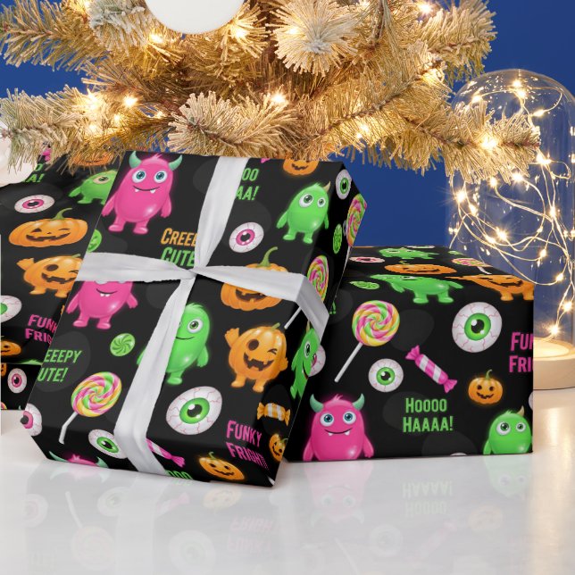 Papel De Regalo Monstruos "trillados" y diversión de Halloween sin (Vacaciones)