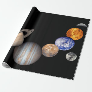 Papel De Regalo Montaje del Sistema Solar Fotos de Planetas JPL