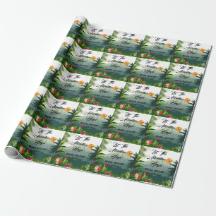 Papel De Regalo Montaña, bosque y atardecer