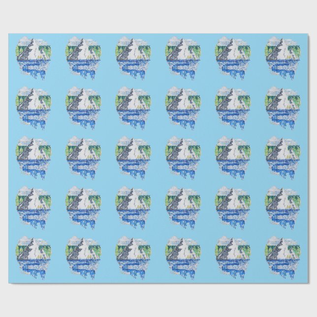 Papel De Regalo Montaña fresca (Superficie plana)