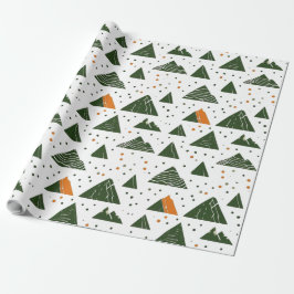 Papel De Regalo Montaña mínima y verde