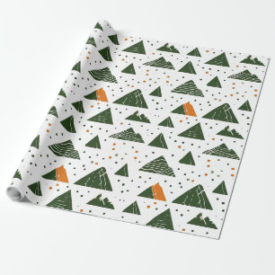 Papel De Regalo Montaña mínima y verde