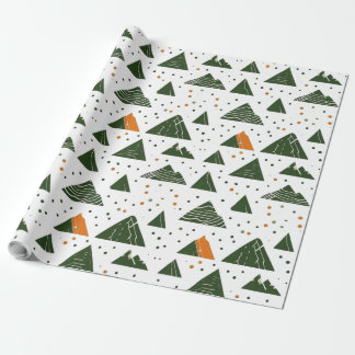 Papel De Regalo Montaña mínima y verde