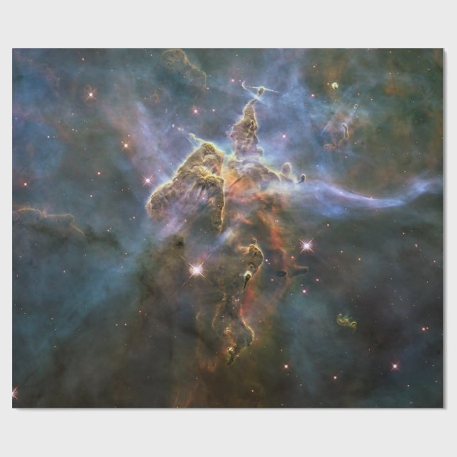 Papel De Regalo Montaña mística en el espacio hubble de la nebulos (Superficie plana)
