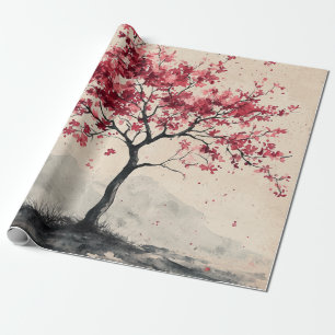Papel De Regalo Montaña Serenidad Crimson Sakura (2)