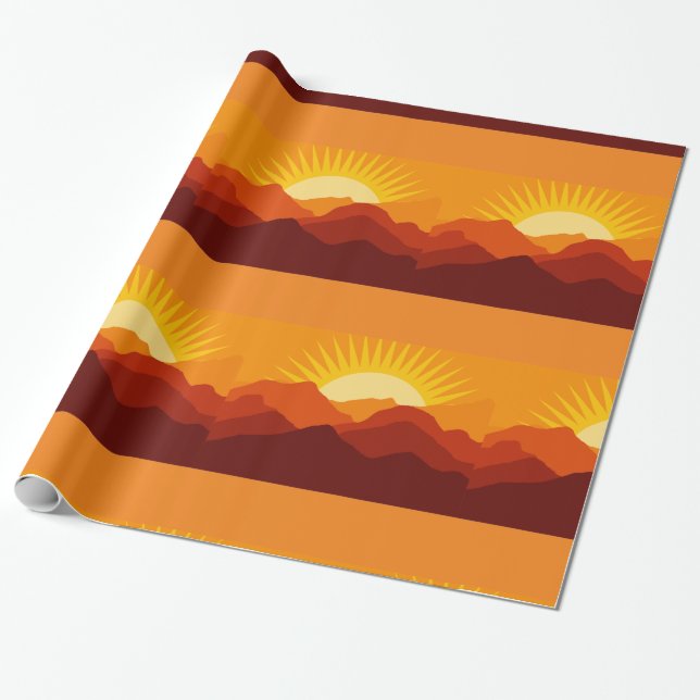 Papel De Regalo Montañas del desierto Sunset Thunder_Cove (Desenrollado)