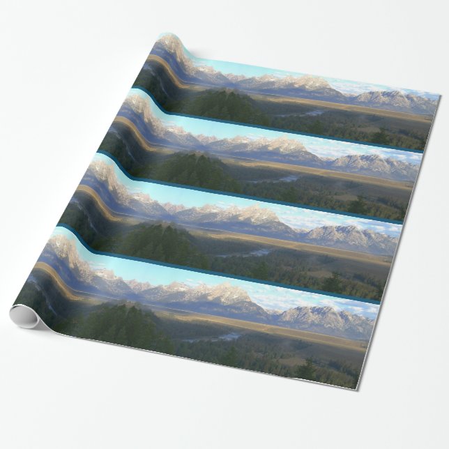Papel De Regalo Montañas Jackson Hole (Parque Nacional del Gran Te (Desenrollado)