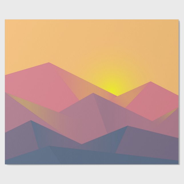 Papel De Regalo Montañas rusticas geométricas Minimalistas (Superficie plana)