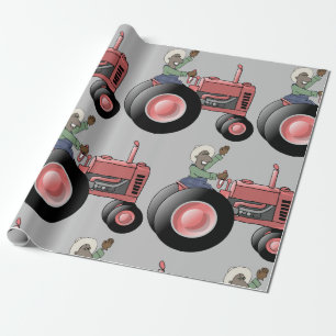 Papel De Regalo Montando Un Tractor