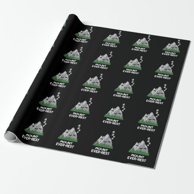 Papel De Regalo Monte Ever-rest Funny Mountain Pun Dark BG (Desenrollado)